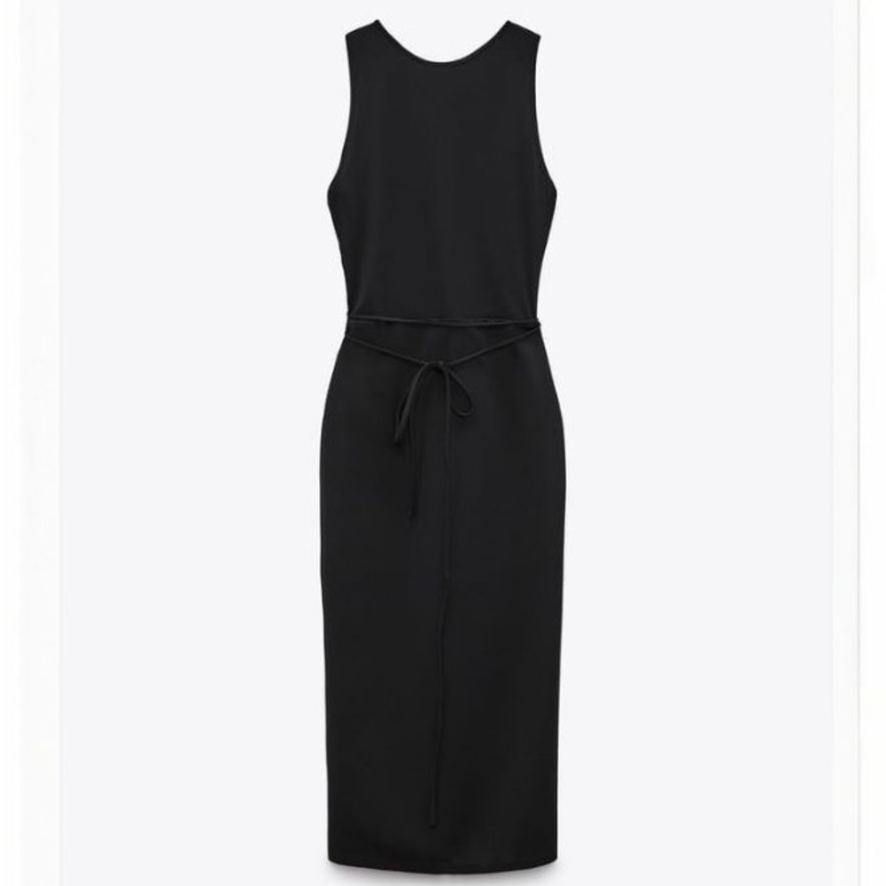ZARA Midi Dress Contrasting Mesh Back